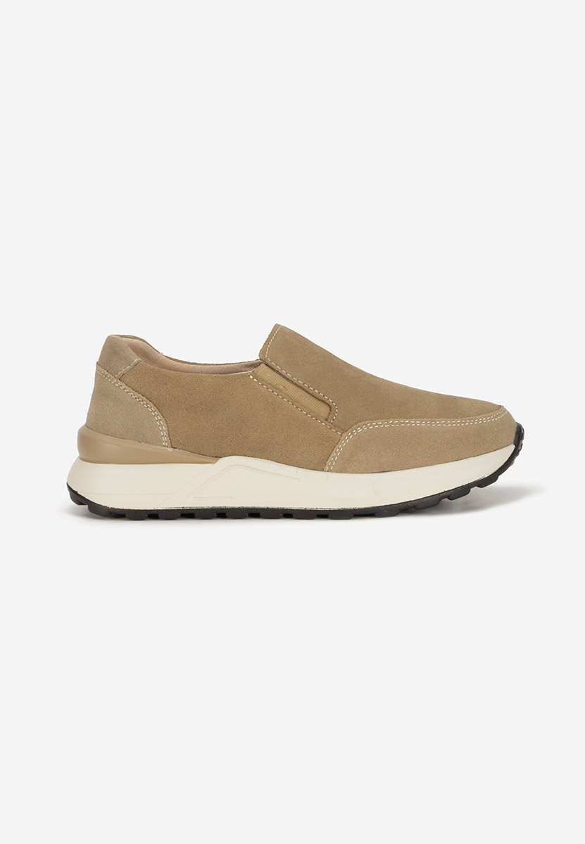 Chaussures casual femme en cuir beige Olinia