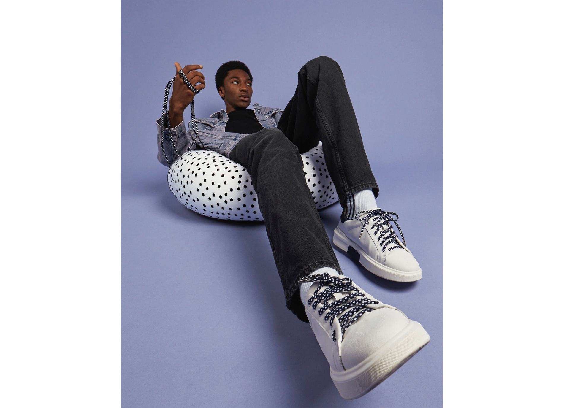 Lacets jazz noir blanc