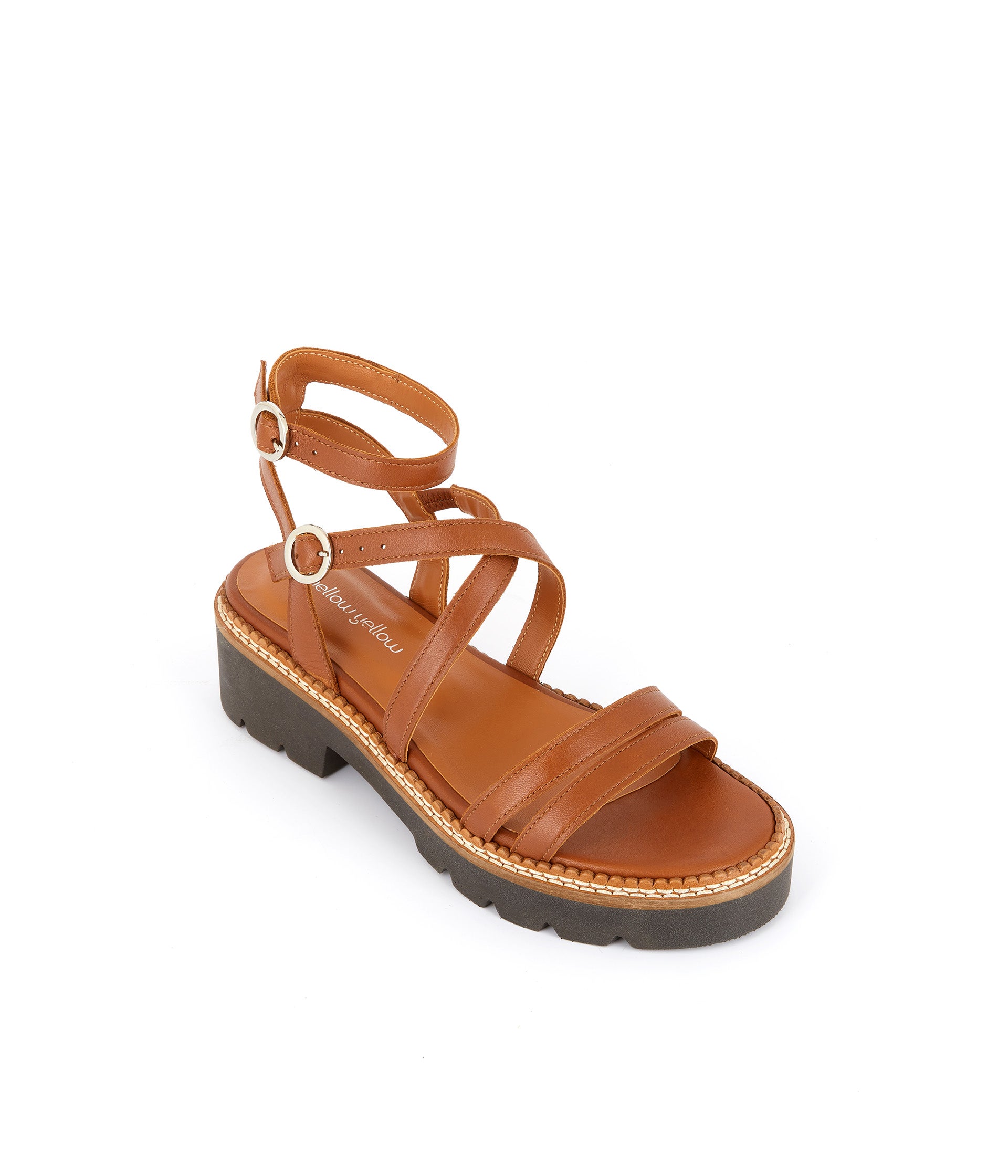Sandales cuir cognac Inès