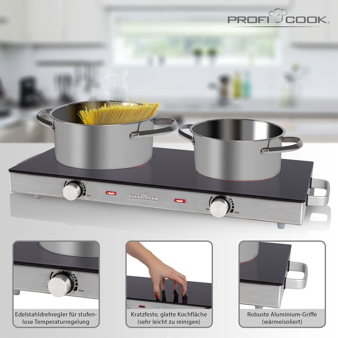 ProfiCook Infrarot-Doppelkochplatte PC-DKP 1211 2800 Watt