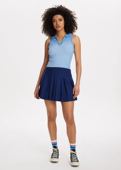 Skort met plooien blauw (BLW.D)