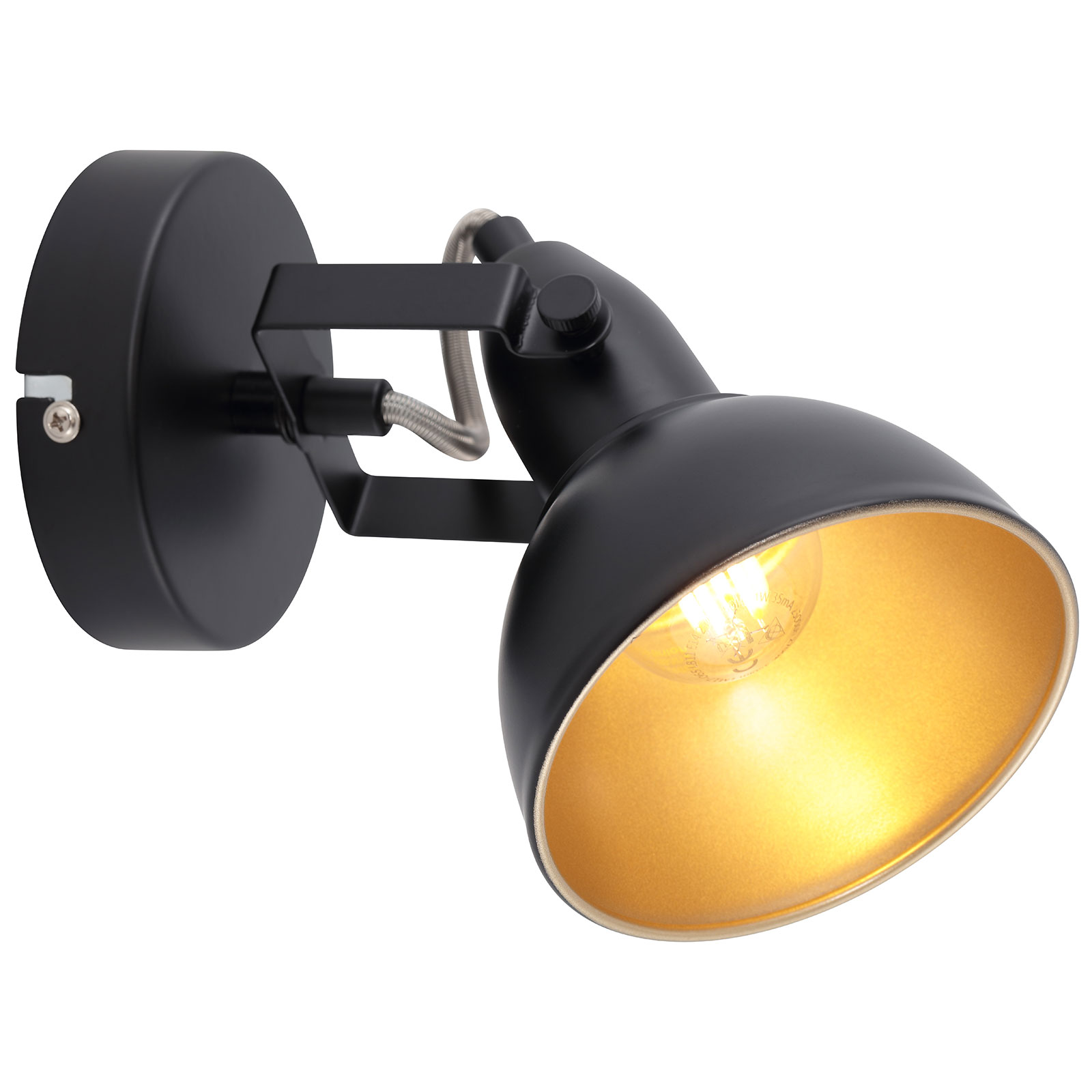 LAMPURA Spot - schwarz-gold - 1-flammig - Ø 10,5 cm