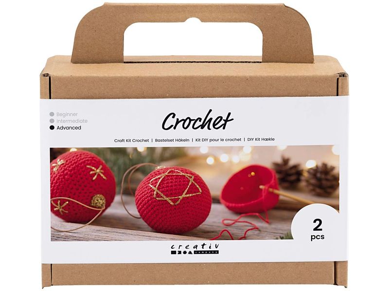 Creativ Company Bastelset Weihnachtskugeln Häkeln Individuell gestaltete Kugeln für den Weihnachtsbaum