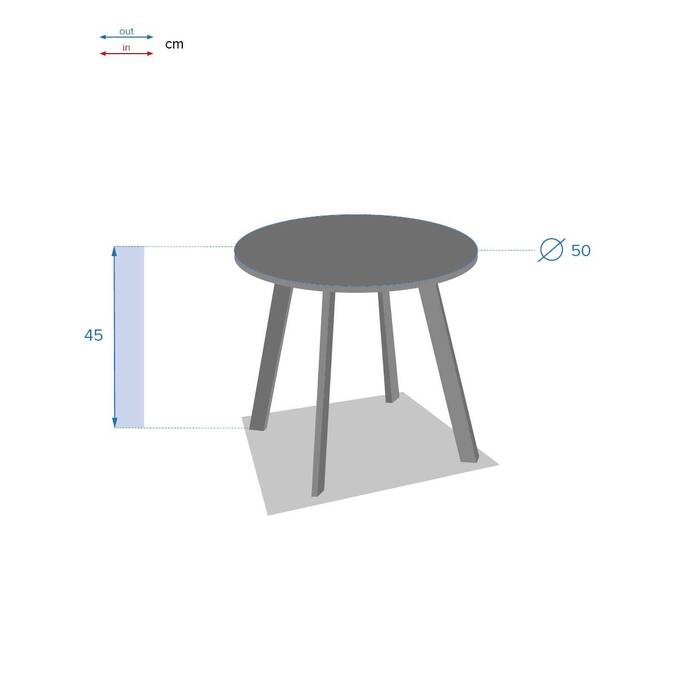 Table d'appoint de jardin rond SAONA Graphite
