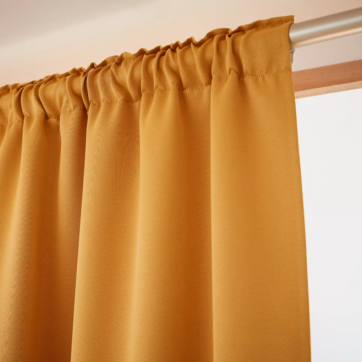 Rideau obscurcissant thermique galon fronceur (140 x 240 cm) Calore Jaune moutarde