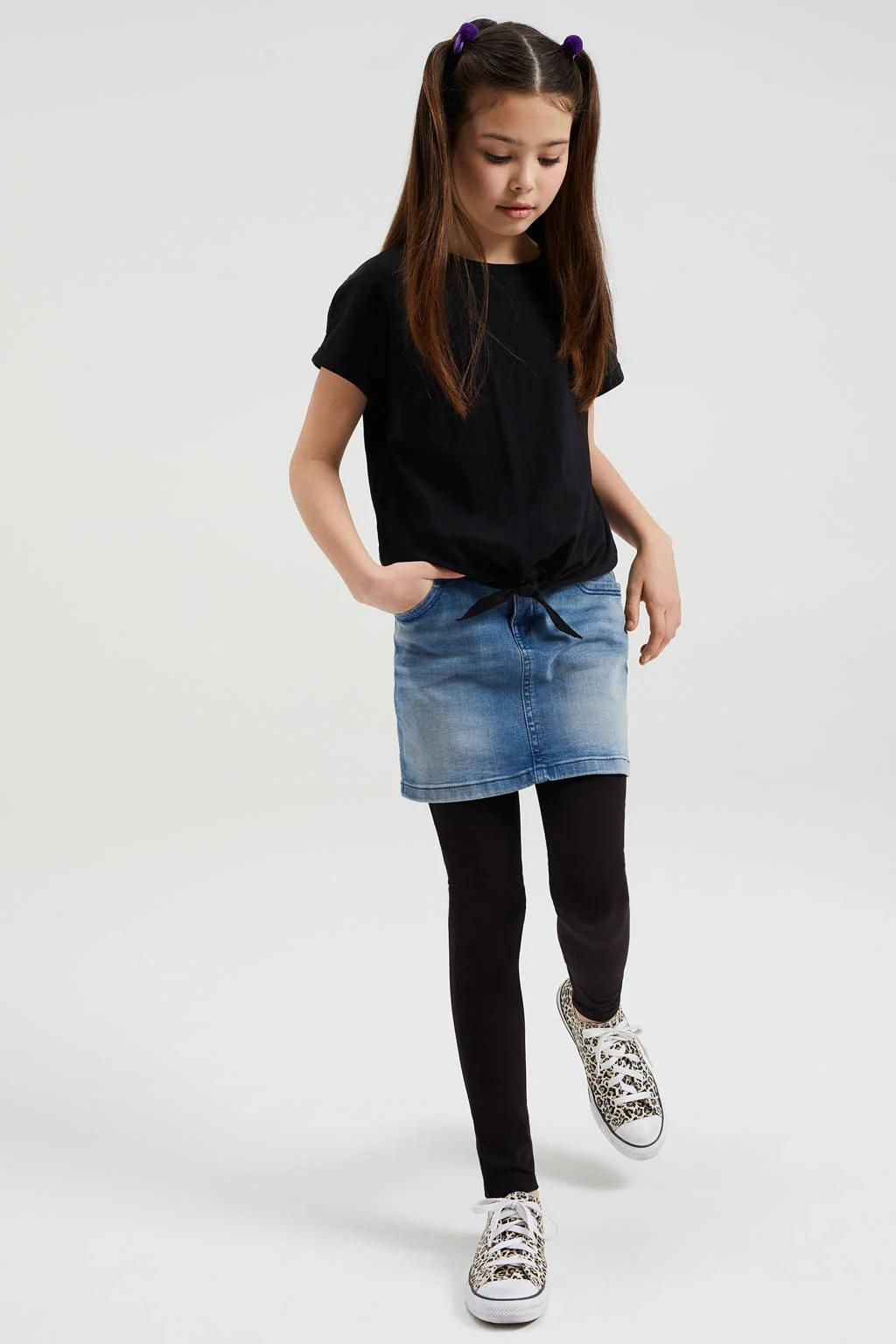 WE Fashion legging - set van 4 donkerblauw