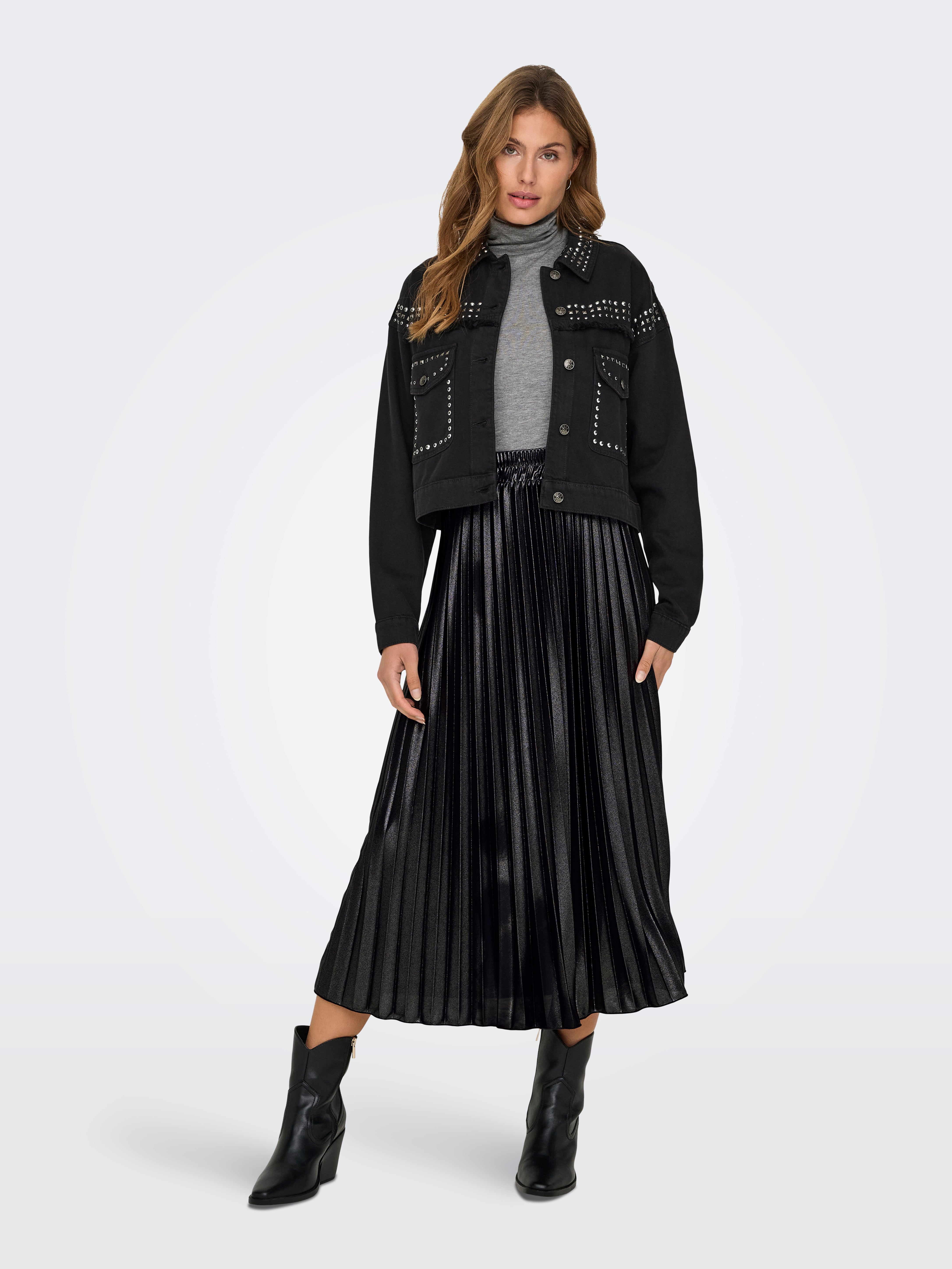 ONLLYON Plissierter Rock Black