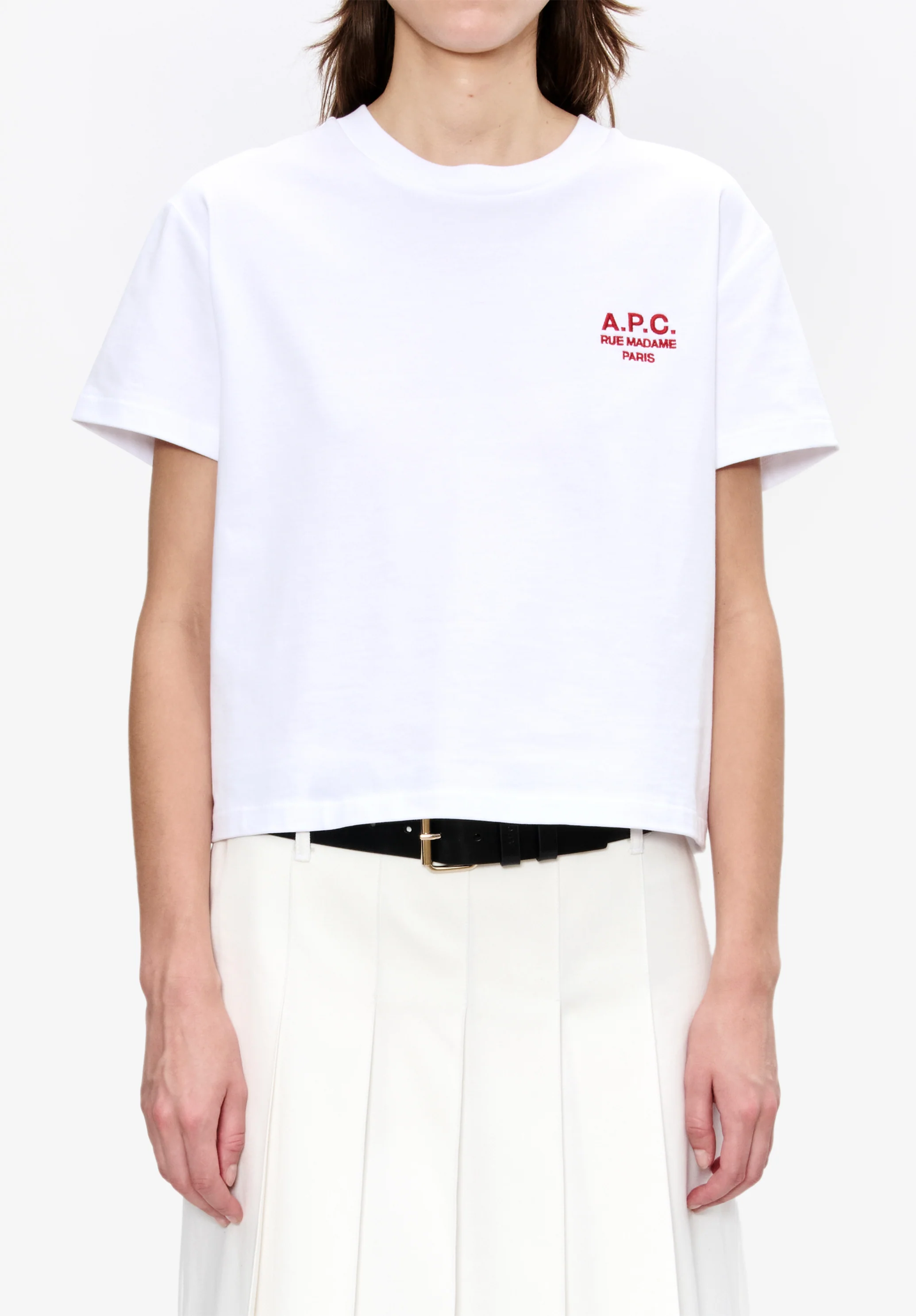 T-Shirt Boxy Rue Madame - Blanc/rouge