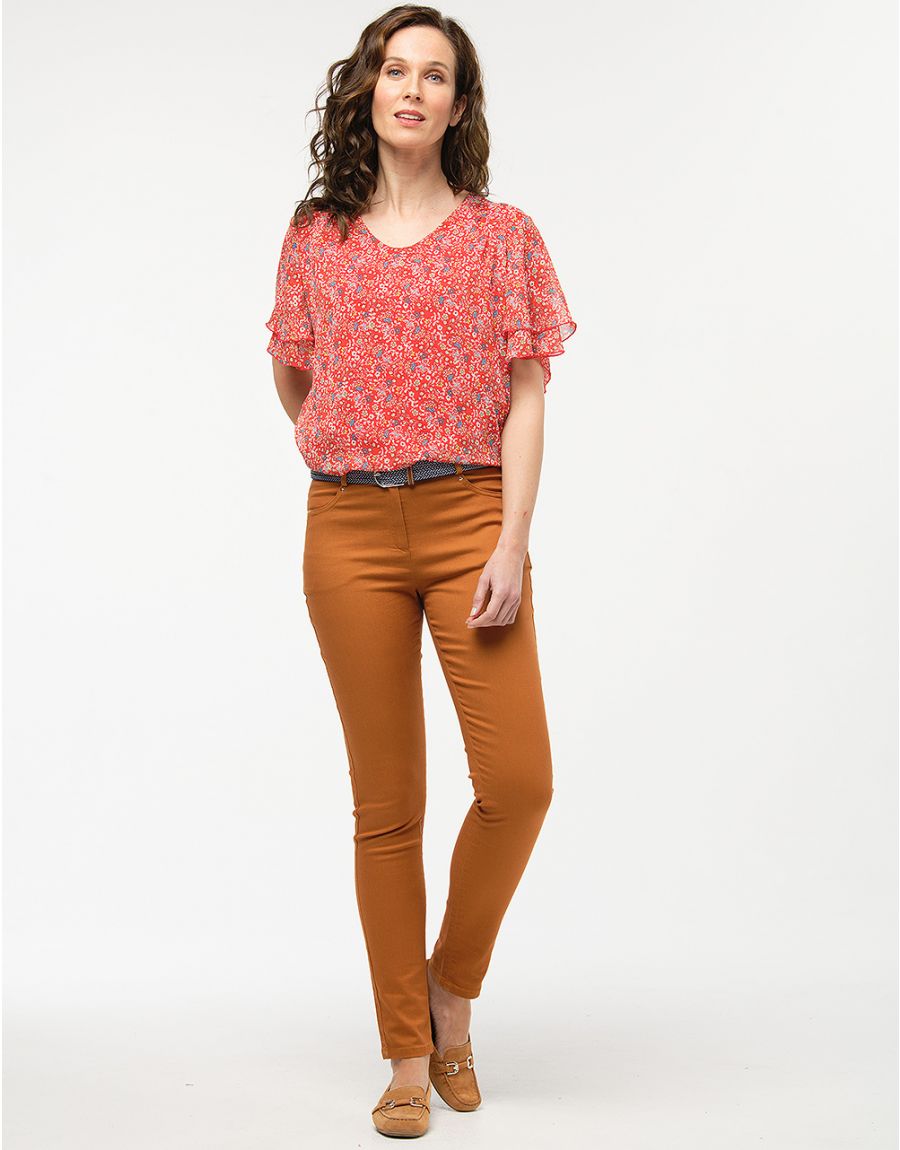 Pantalon coton orangé