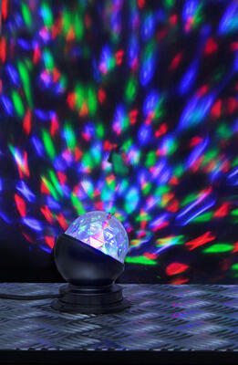 (3W) LED Discokugel Projektor 360° Rotierendes RGB Partylicht 220V (12.361-41) - Bunt
