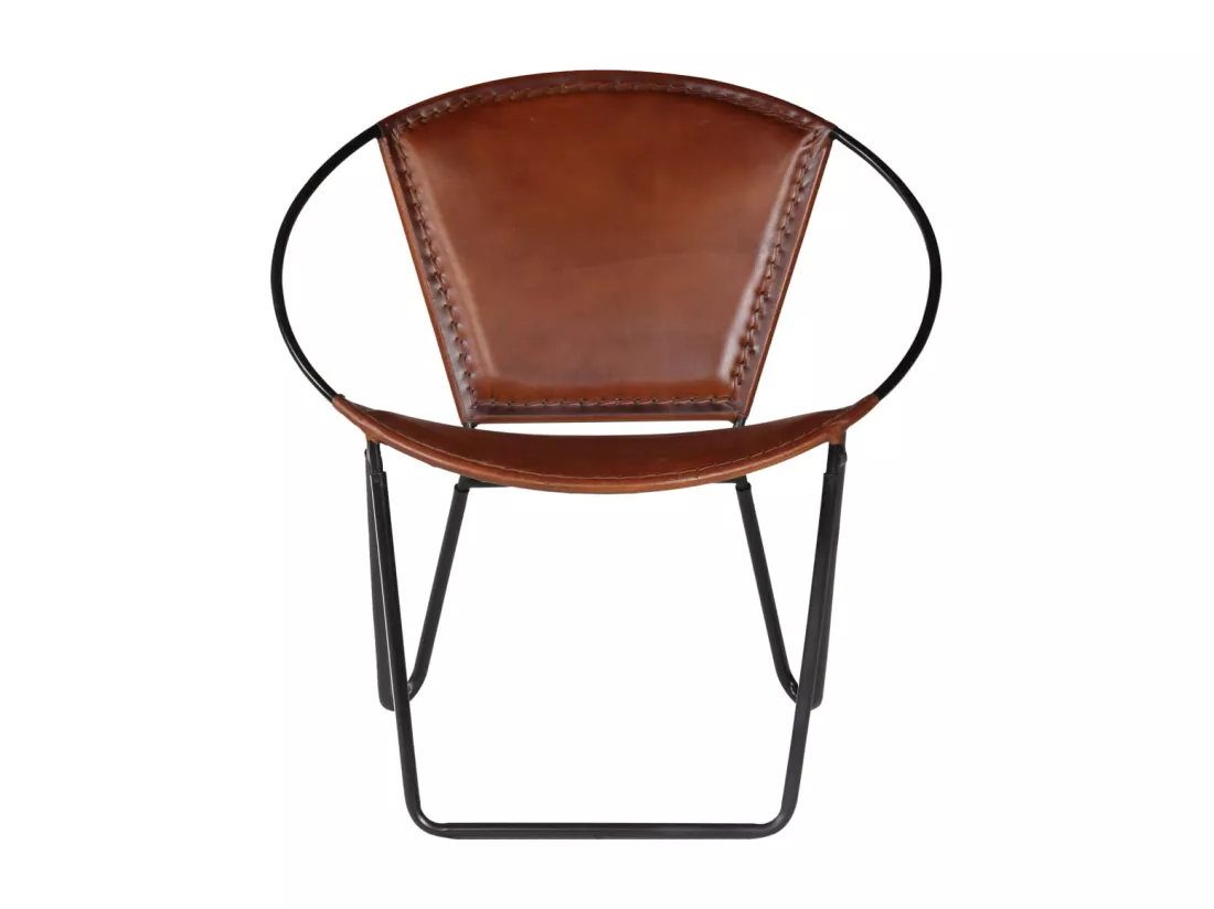 Fauteuil Marron Cuir véritable