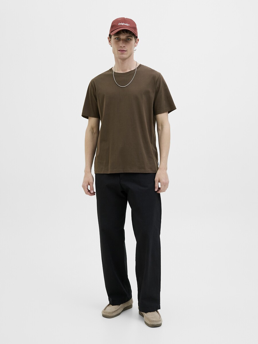 JACK & JONES<br>Camiseta de gola redonda em algodão orgânico