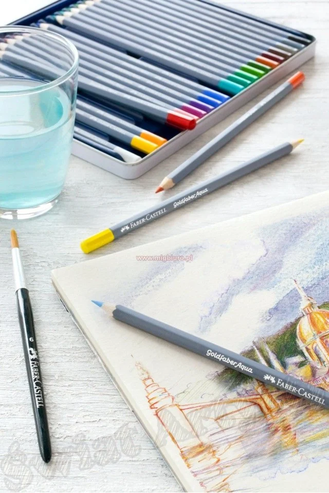 Faber Castell - Goldfaber akvarel farveblyamter i metalæske, 36 stk (114636)