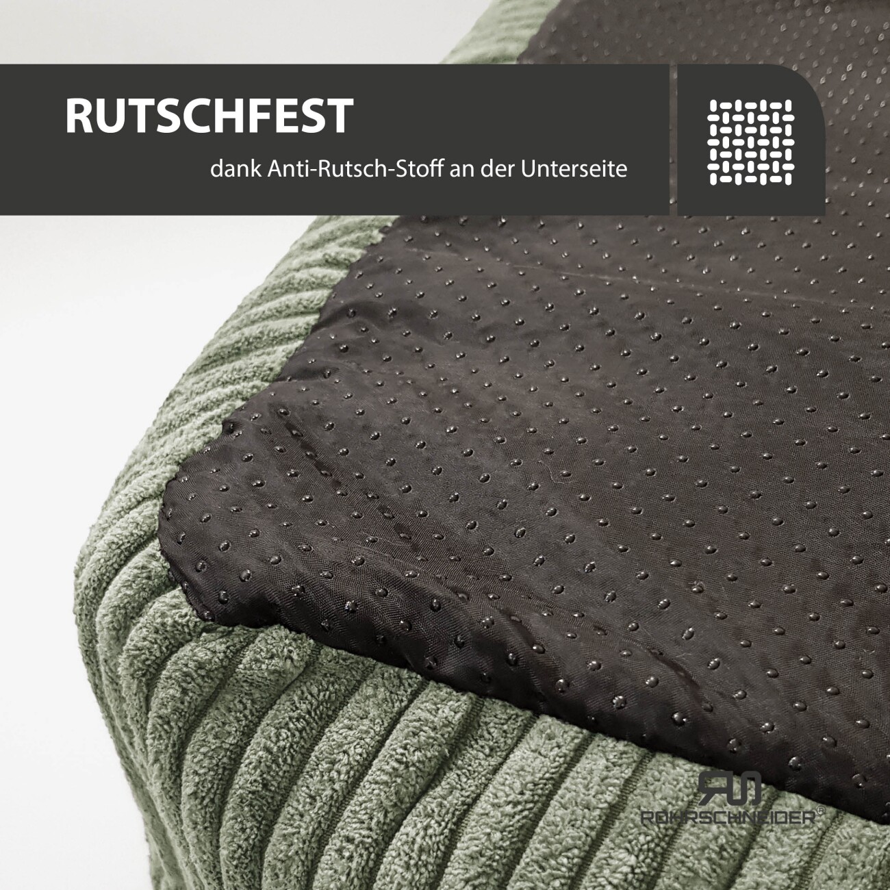 Rohrschneider ® Hundebett waschbar für kleine Hunde mit Hundekissen Cord (ca. 55x42 cm) inkl. Gassibeutel