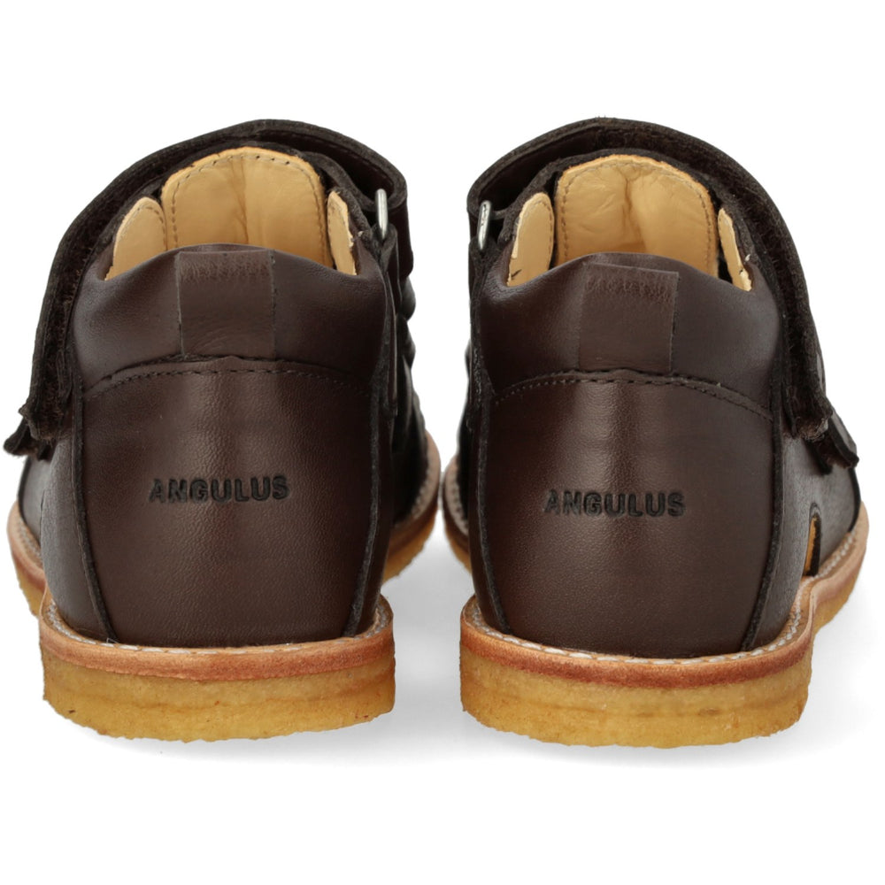Køb Angulus Dark Brown Begynder Sandal Med Velcrolukning