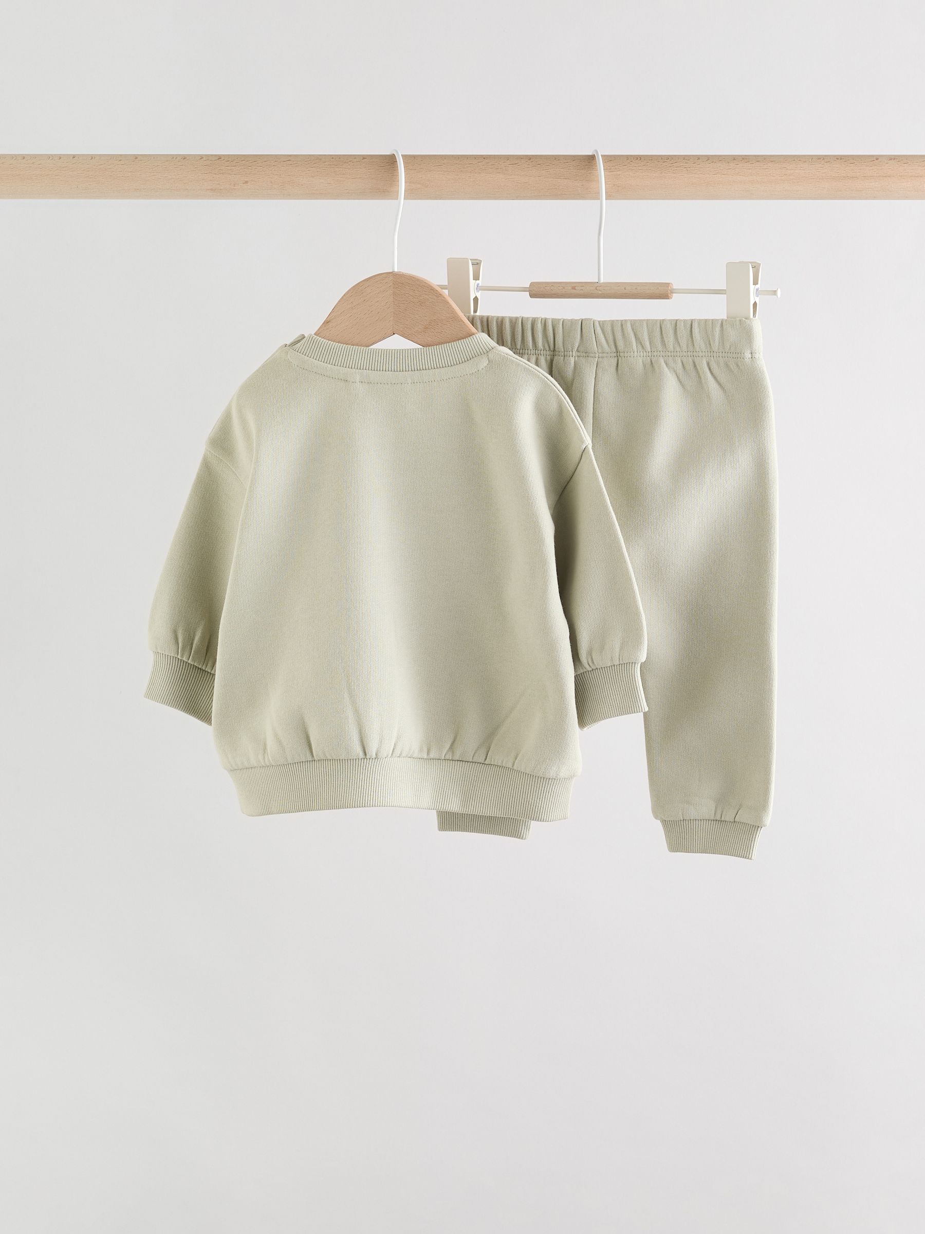 Sage groene trekker - Baby sweatshirt en joggingbroek set (0mnd-2jr)