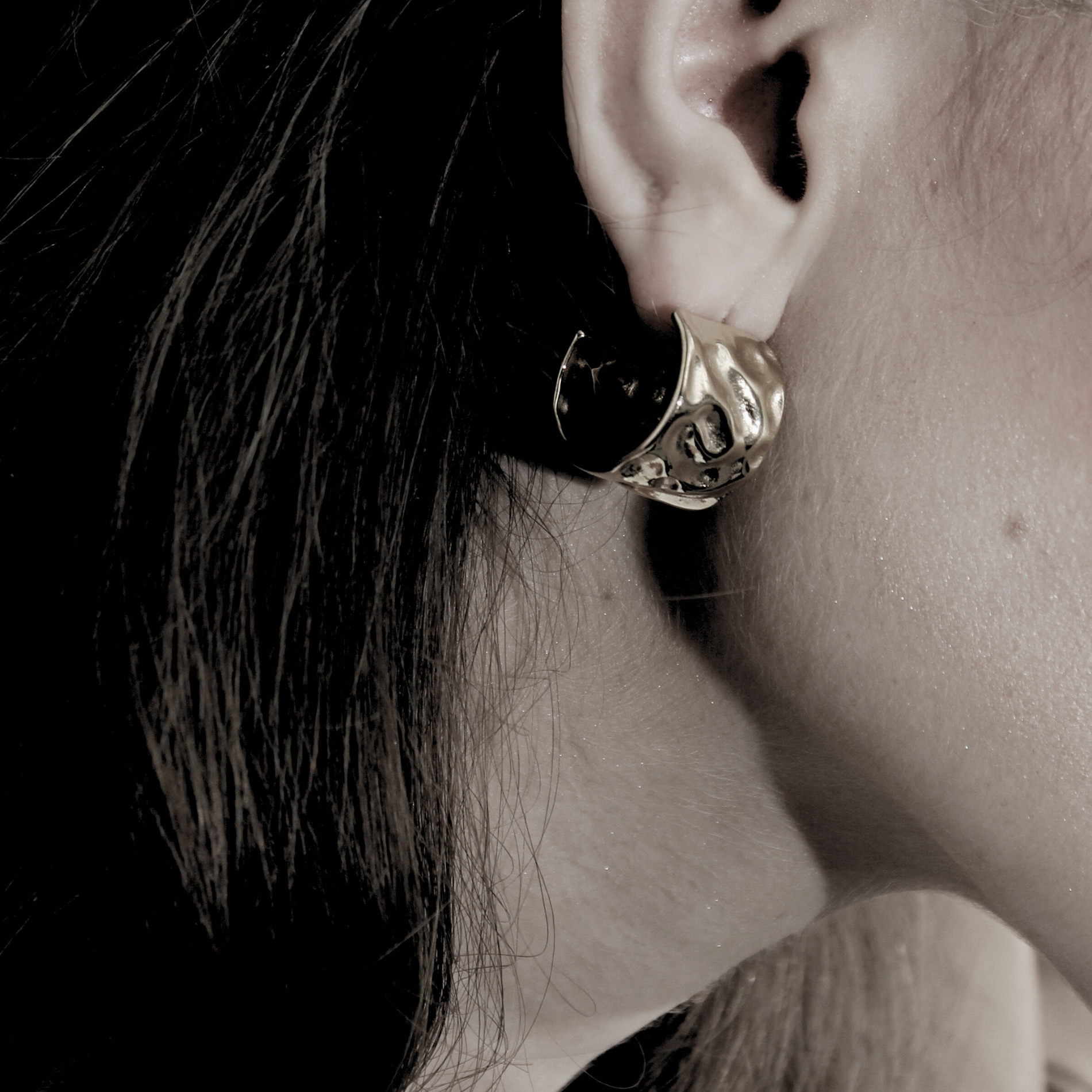 Dansk Copenhagen  Organic Statement hoops, vandfast - forgyldt