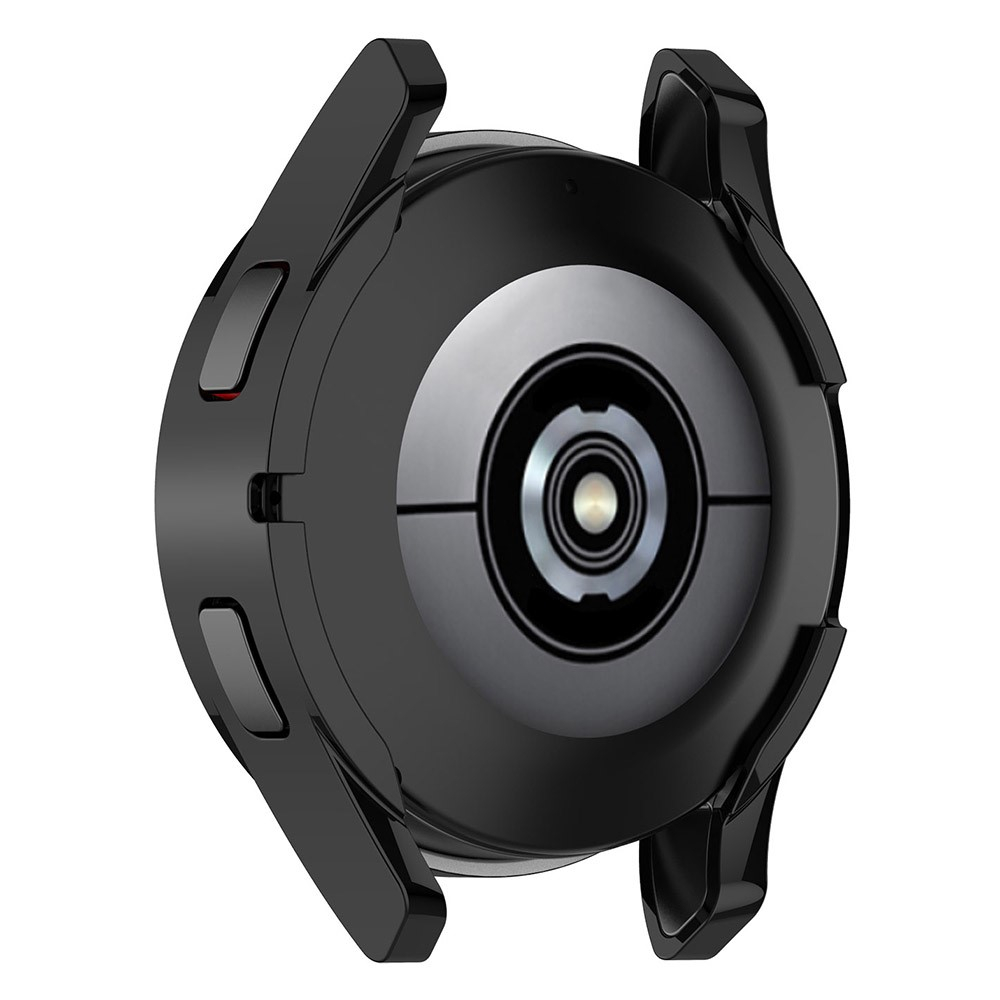 Samsung Galaxy Watch FE (40mm) Galvanisierte Gummi Bumper Hülle mit Schutzfolie - Schwarz