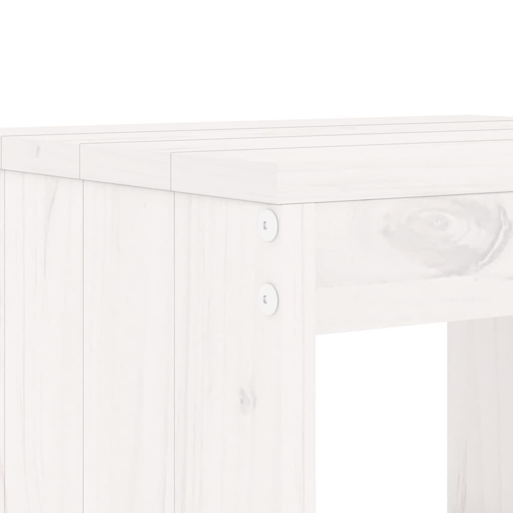 Ensemble de bar de jardin 7 pcs blanc bois de pin massif