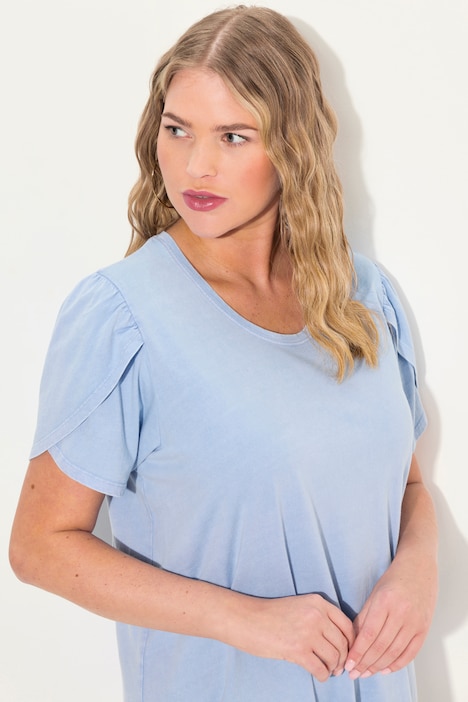T-Shirt, cold dyed, A-Linie, Rundhals, Halbarm