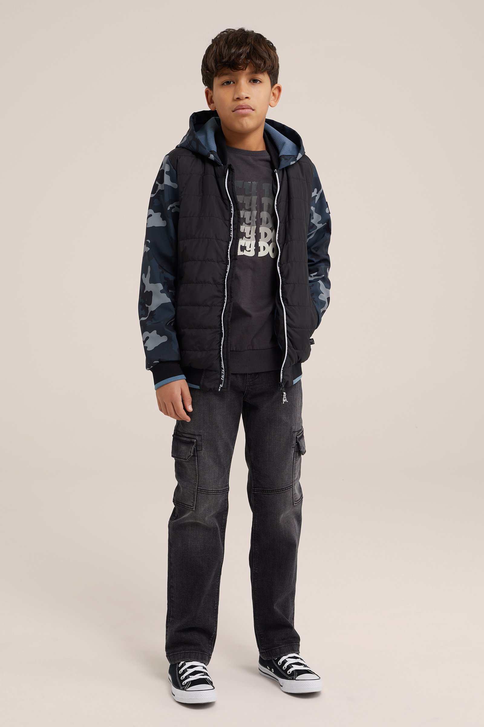 Jongens softshell jack met dessin Salty Dog Zwart