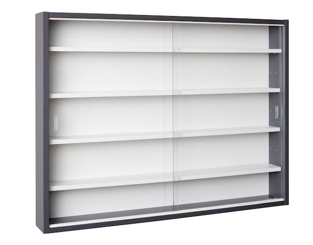 Sammlervitrine HENDRIK 80x60x9,5 cm Grau/Weiß