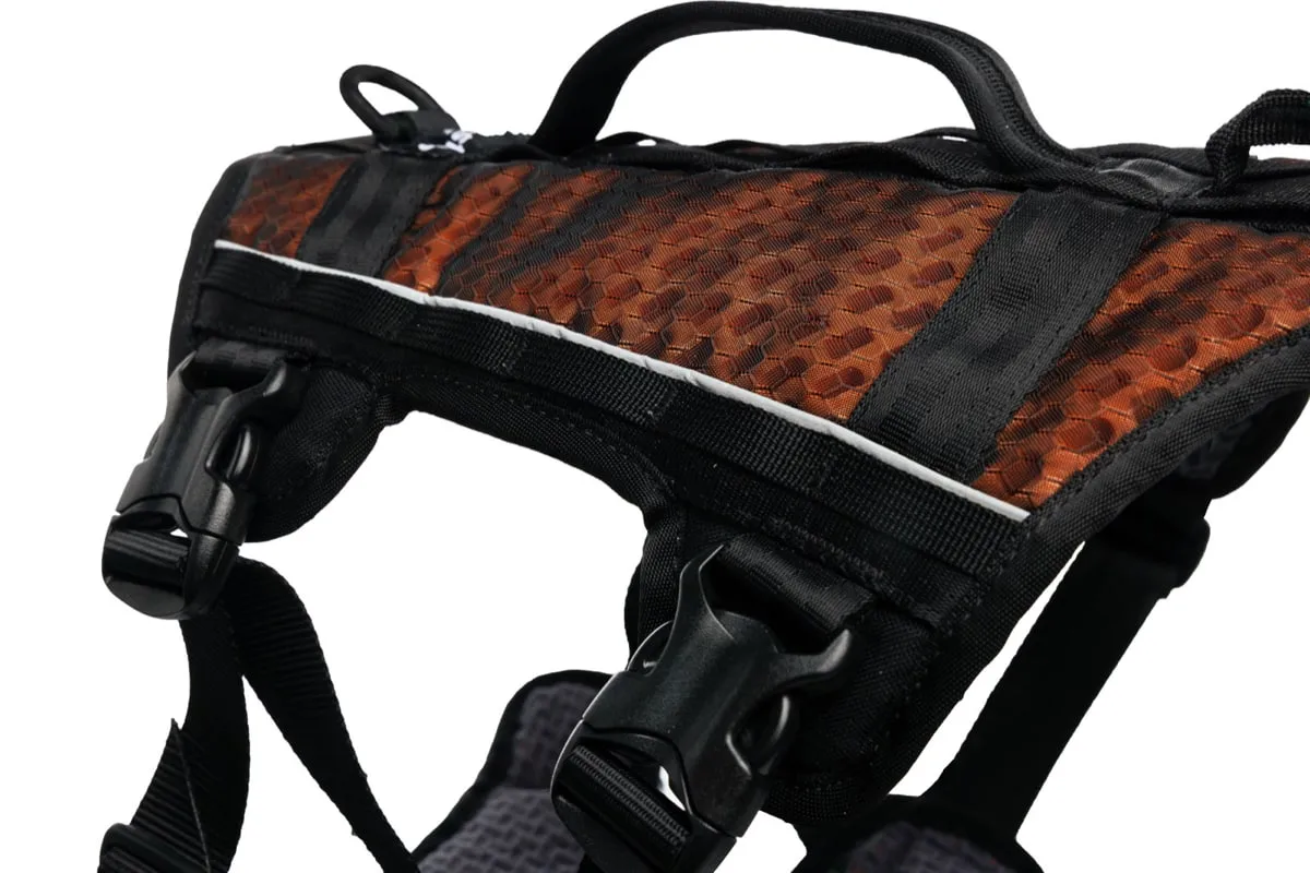 Non-stop Dogwear Rock Harness Long Black/Orange XS