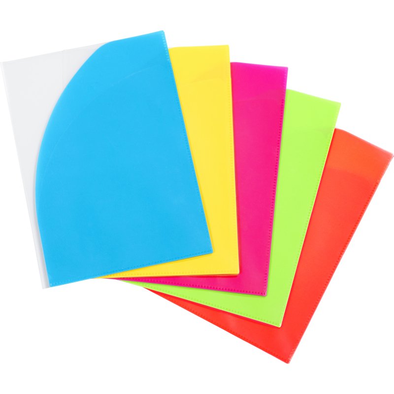 Pochette coins A4 - HAPPY FLUO VIQUEL - polypropylène - Coloris assortis