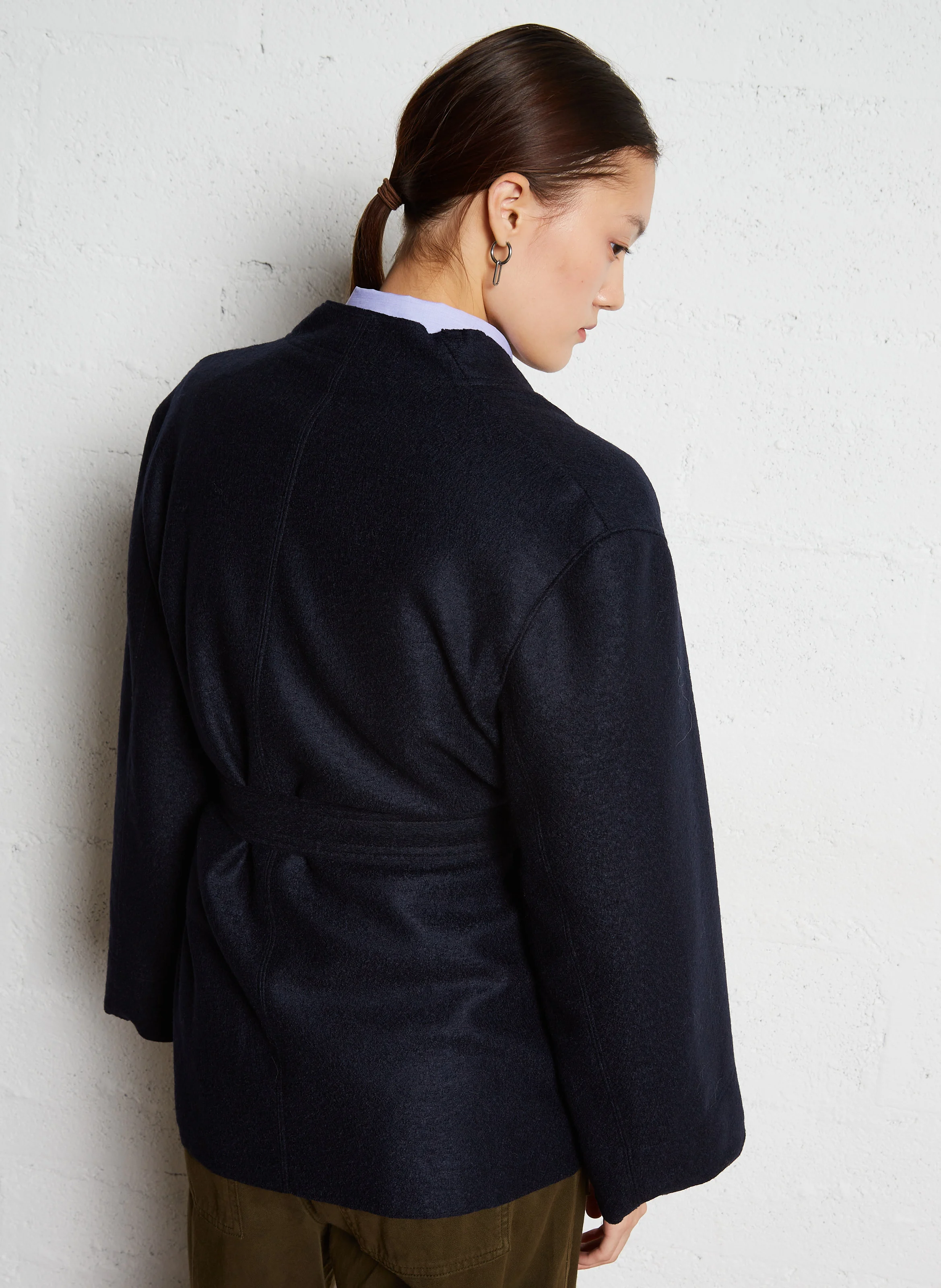 BALME - Kimono en laine vierge | Bleu