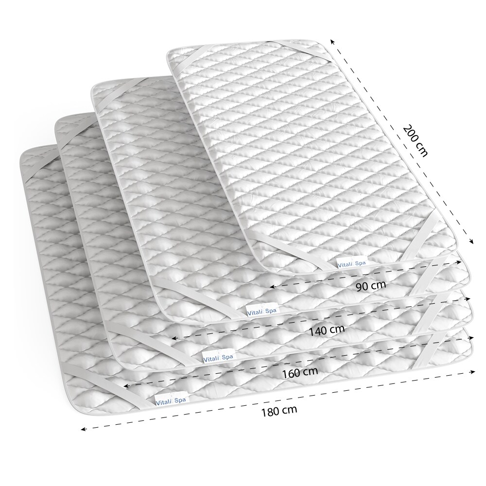 VitaliSpa Topper Matratzenschoner 160x200 cm Matratzen-Auflage weiß Microfaser