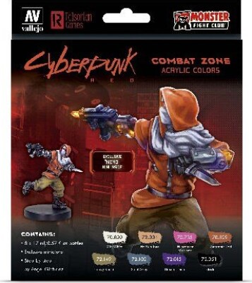 Vallejo - Figur Maling Sæt - Cyberpunk Red Combat - 8X17 ML