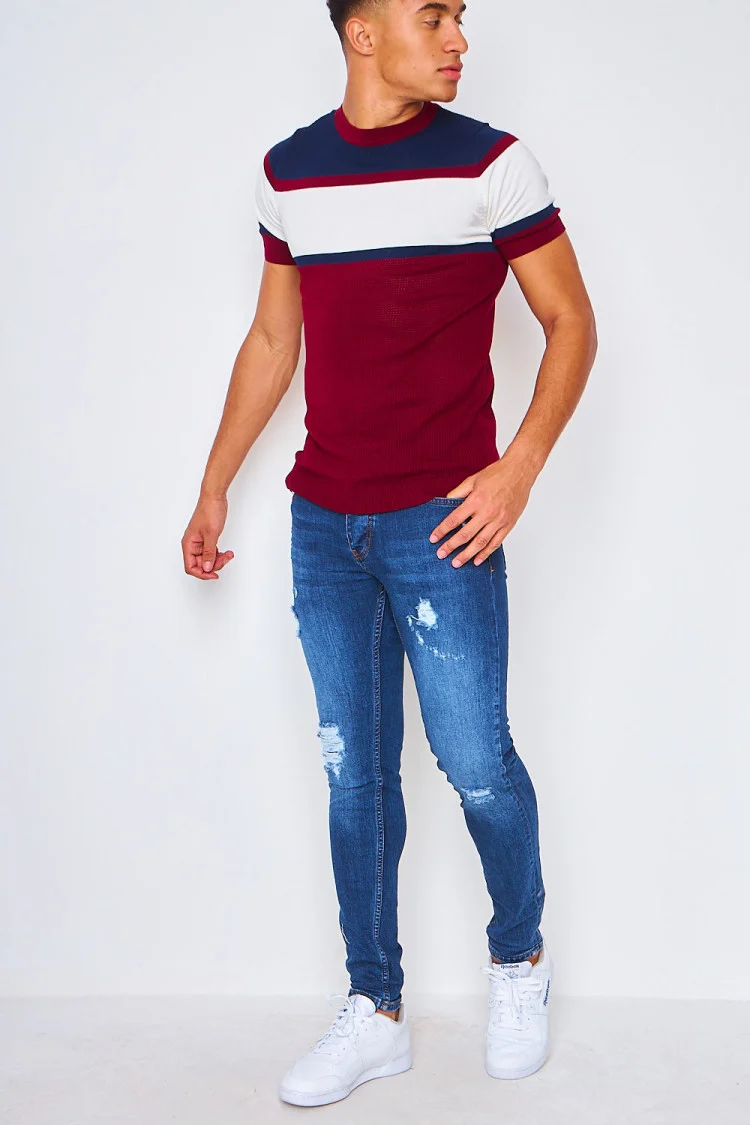T-shirt tricolore en maille