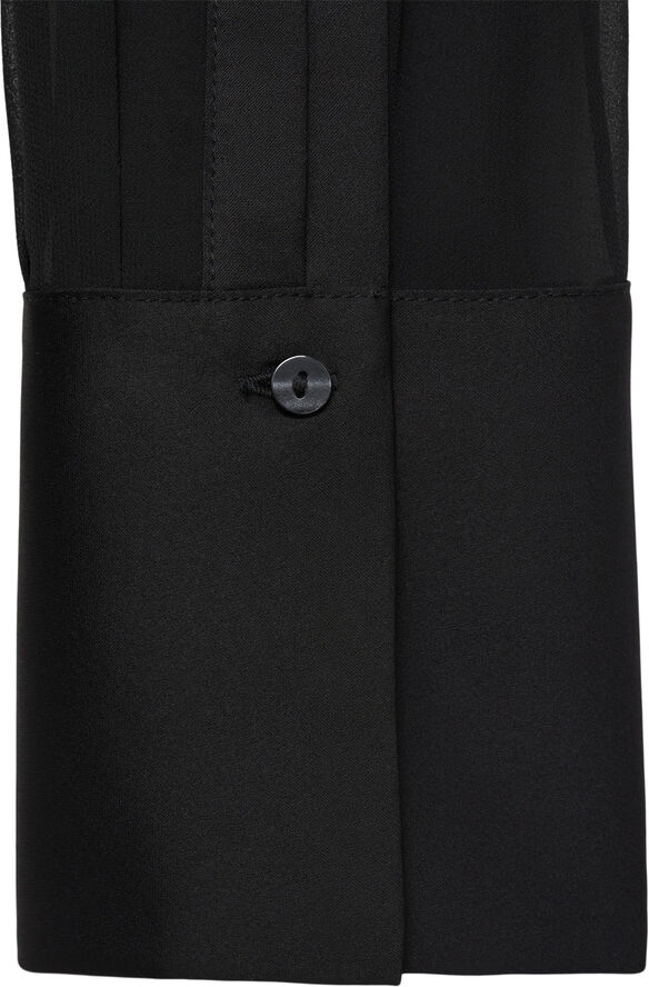 MANGO Hidden button chiffon shirt Black