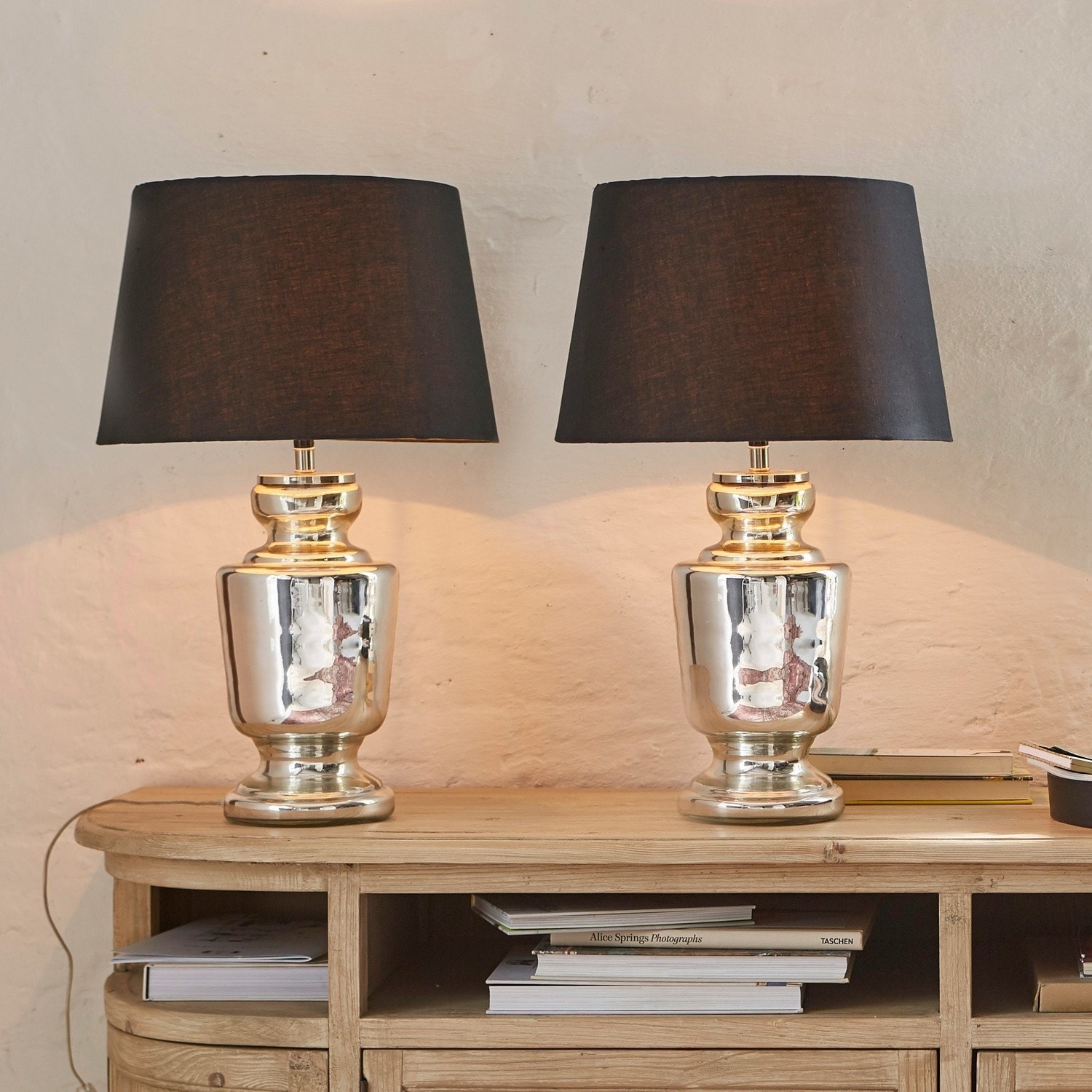 Tischlampe Taos schwarz/silber