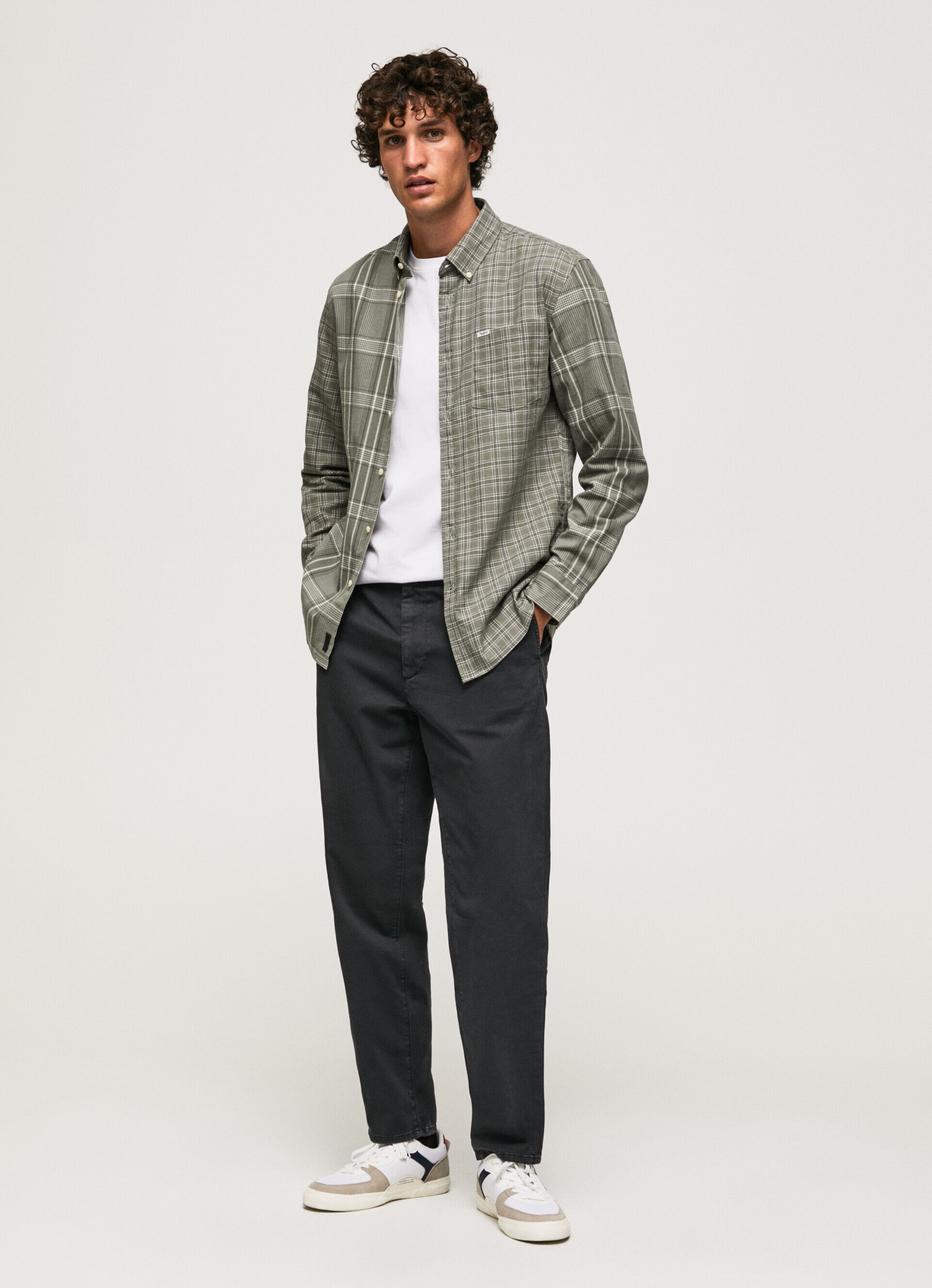 CAMISA XADREZ MISTA DE CORTE REGULAR - verde-esmeralda