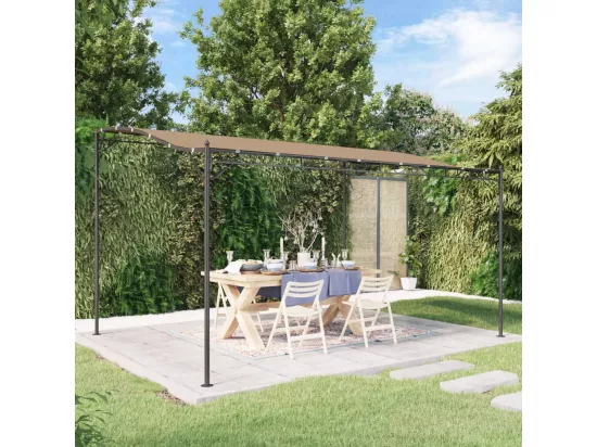 Auvent taupe 4x3 m 180 g/m² tissu et acier
