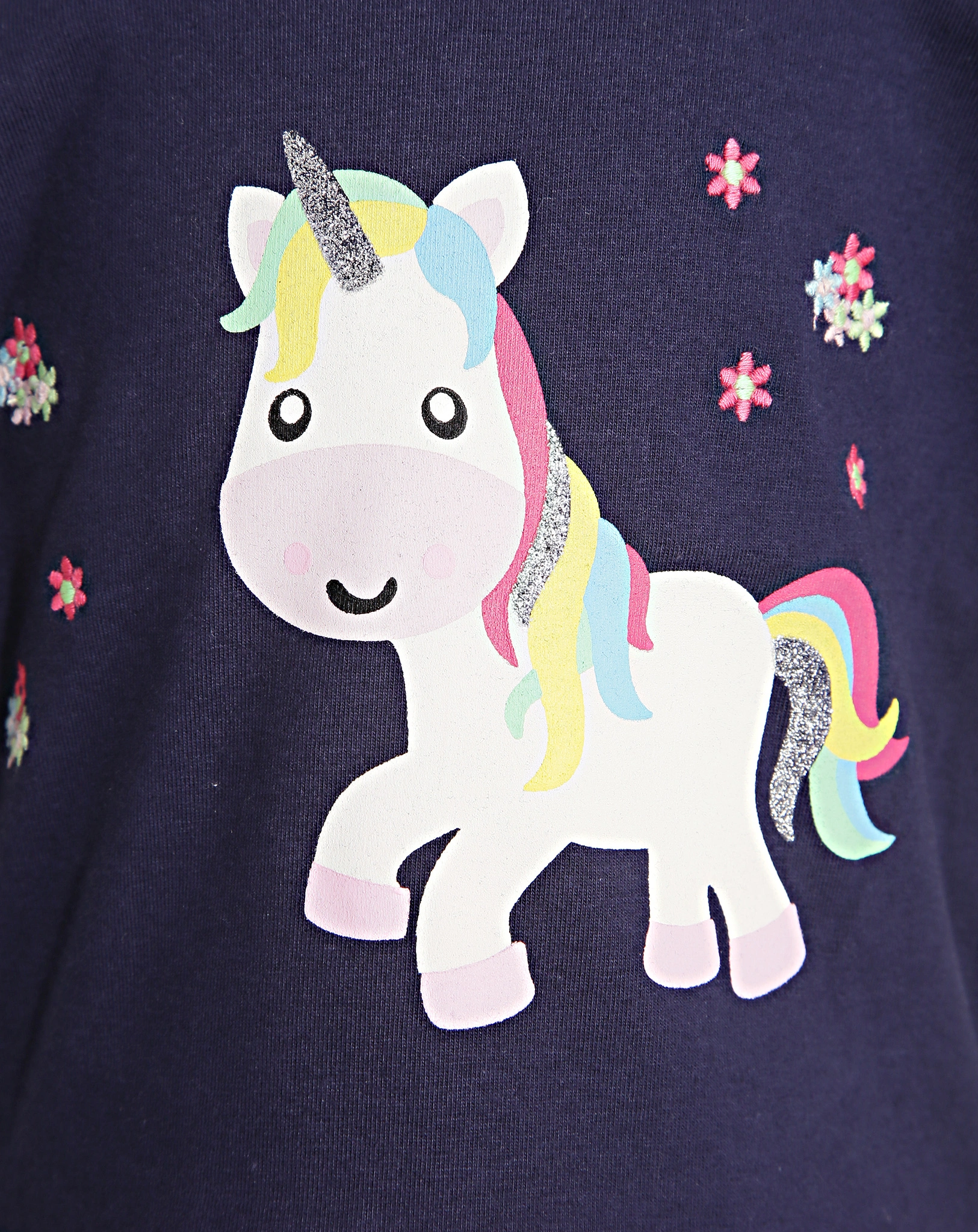 Kurzarmkleid SPRING UNICORN in navy/rosa