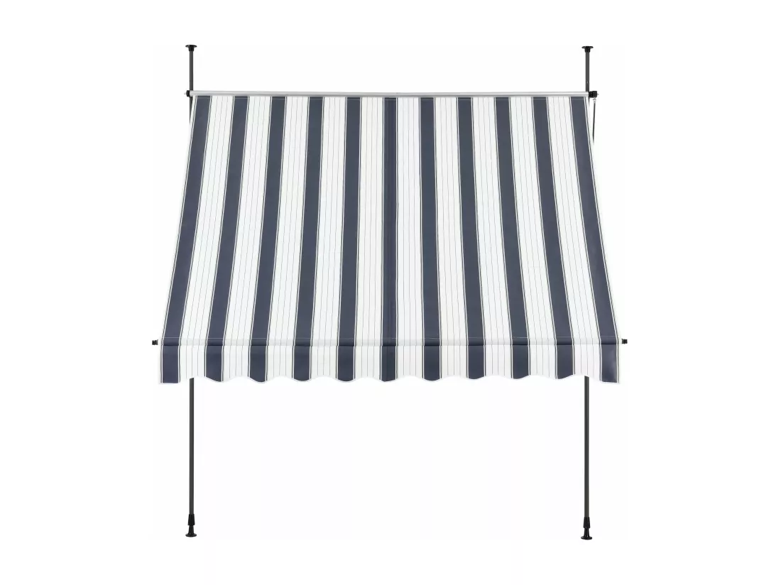 Store banne téléscopique acier blanche 150 x 120 x 200 cm 03_0008314