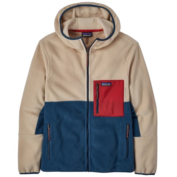 Veste polaire randonnée PATAGONIA M'S MICRODINI HOODY TIDEPOOL BLUE W/OAR TAN