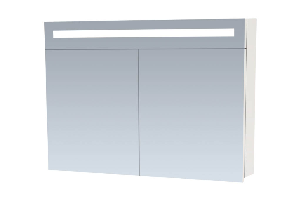 Brauer Promise spiegelkast 100cm met 2 deuren en verlichting wit glans