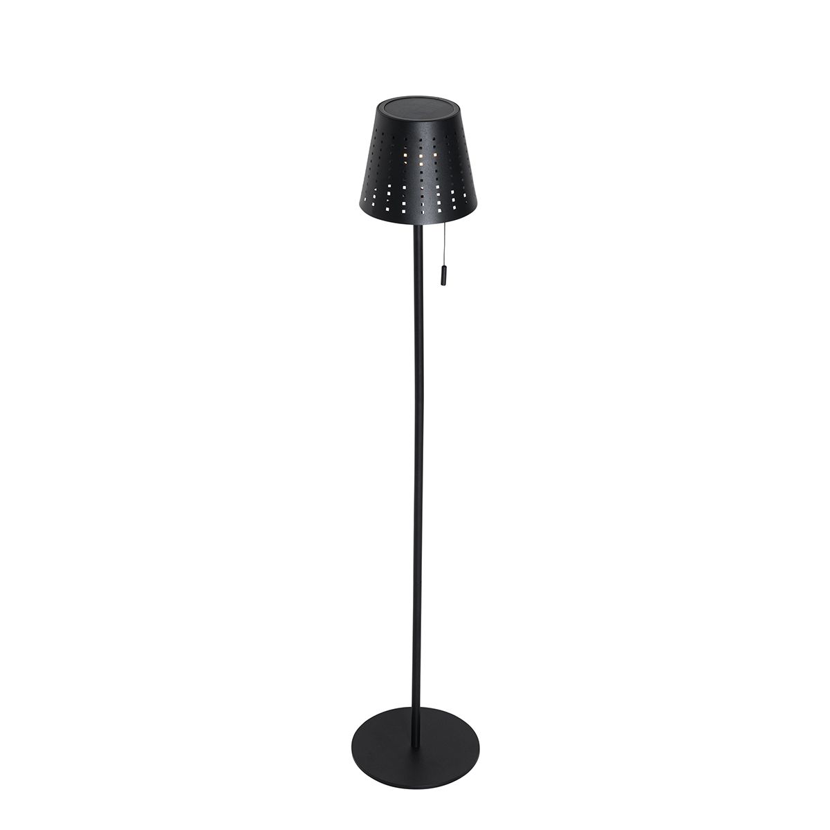 Buiten vloerlamp zwart incl. LED 3-staps dimbaar op solar - Ferre