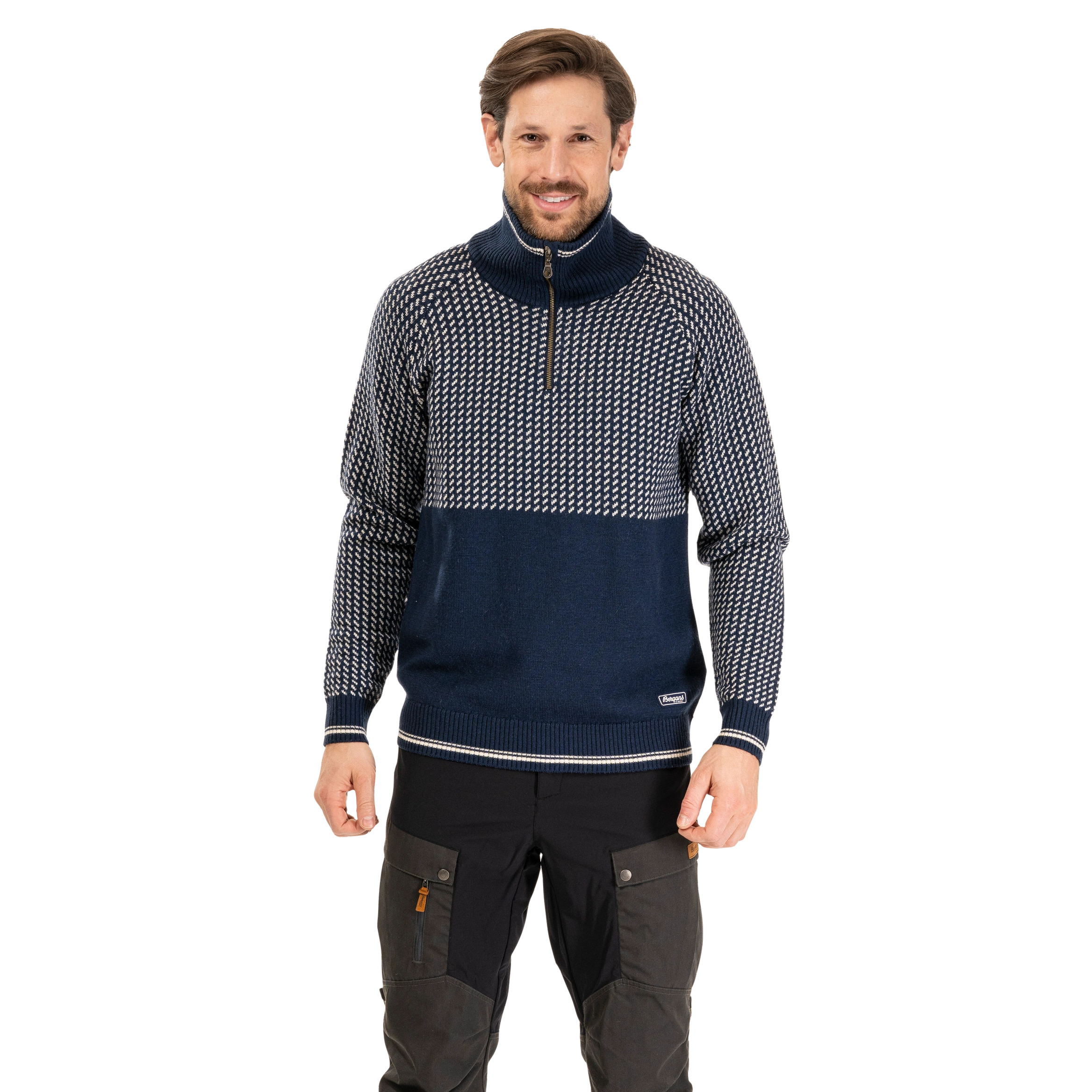 Alvdal Wool Half Zip Navy / Vanilla White