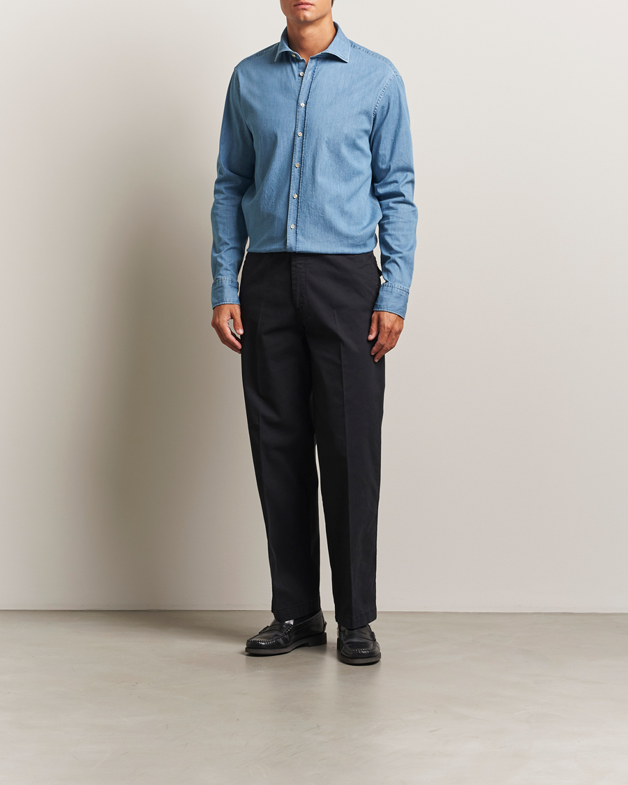 Oscar Jacobson Tanker Cotton Trousers Black