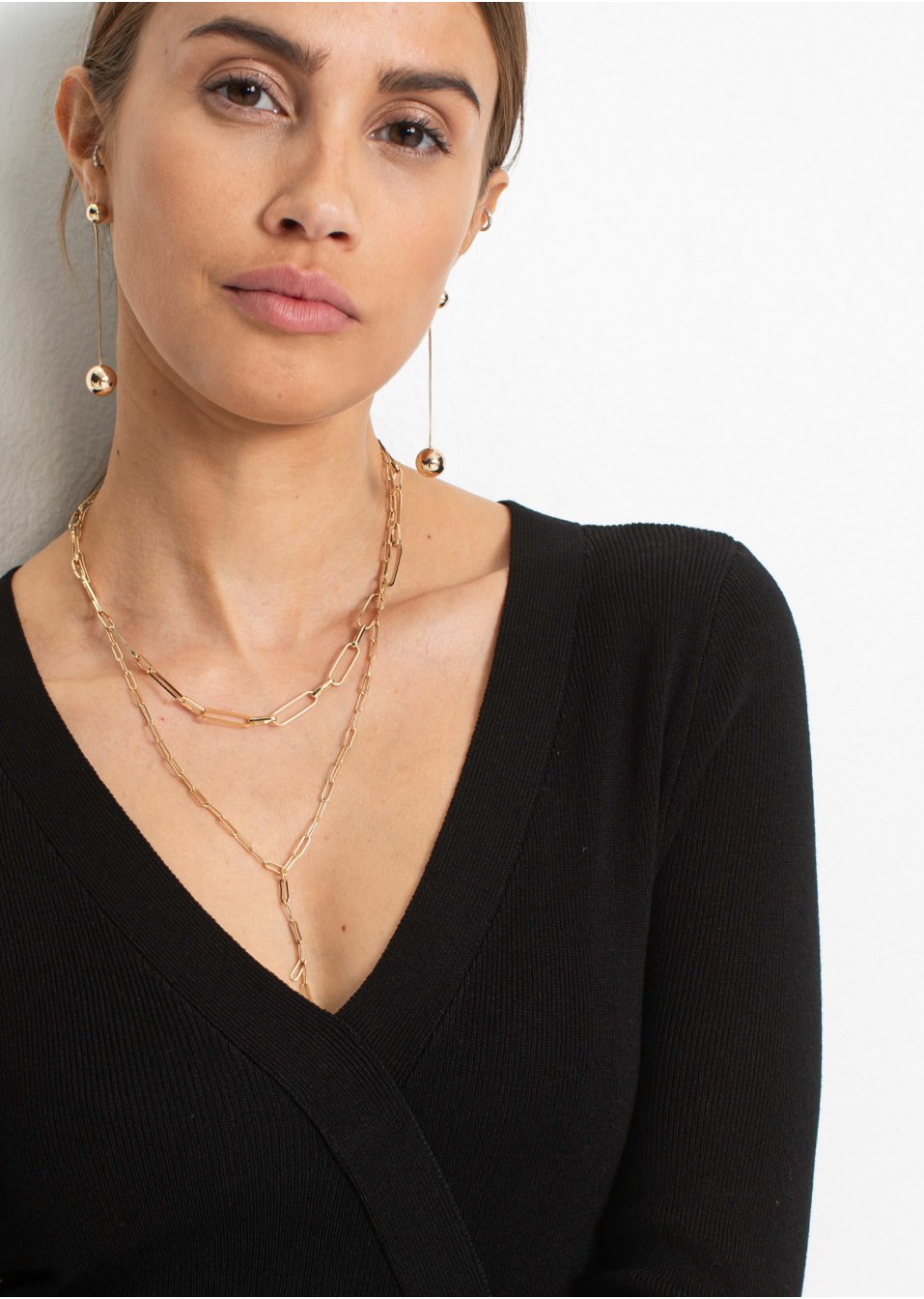 Robe en maille à boutons