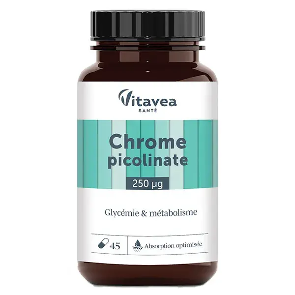Vitavea Essentials Picolinato de Cromo para Açúcar no Sangue e Metabolismo - 45 cápsulas