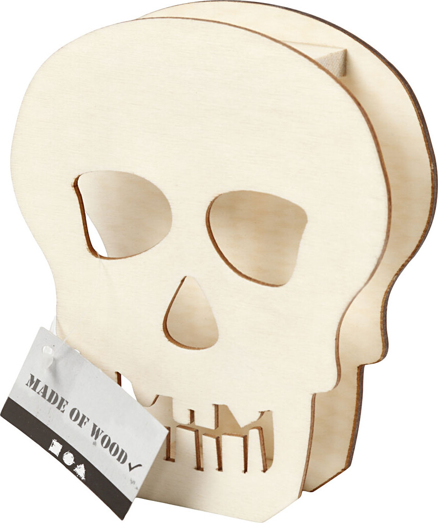 Halloweenfigur - Dødningehoved - H 13,5 CM - D 3 CM - B 11,5 CM - 1 Stk