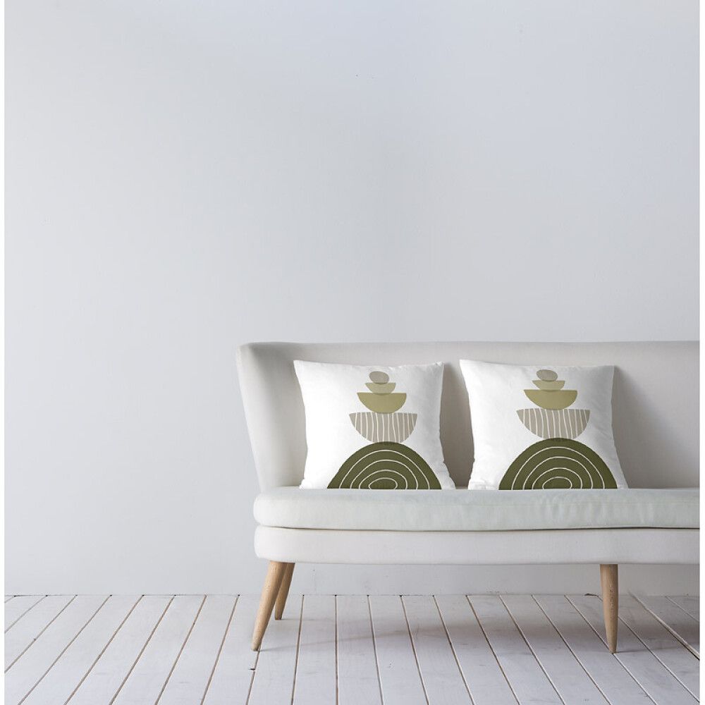 PYNTEPUTE TRYCK 715 45X45CM HVIT/OLIVENGRØNN