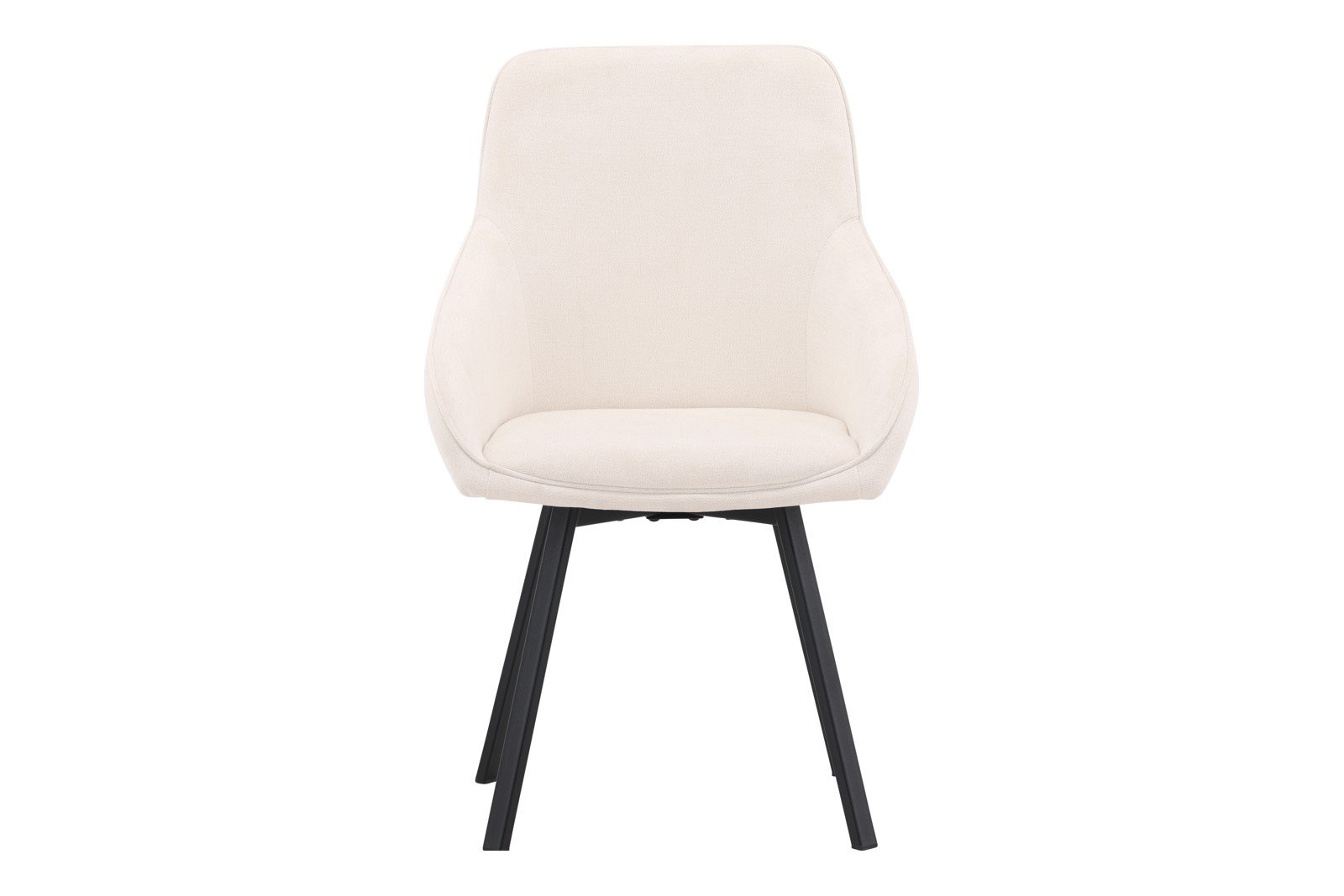 Rosie Spisestol. Sett av 2. Sett av 2. Beige tekstil med sorte stålben.