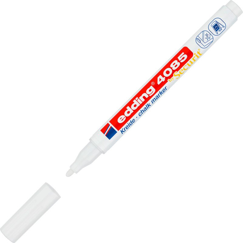 Marqueur effaçable craie Edding 4085 pointe ogive fine de 1 à 2 mm blanc