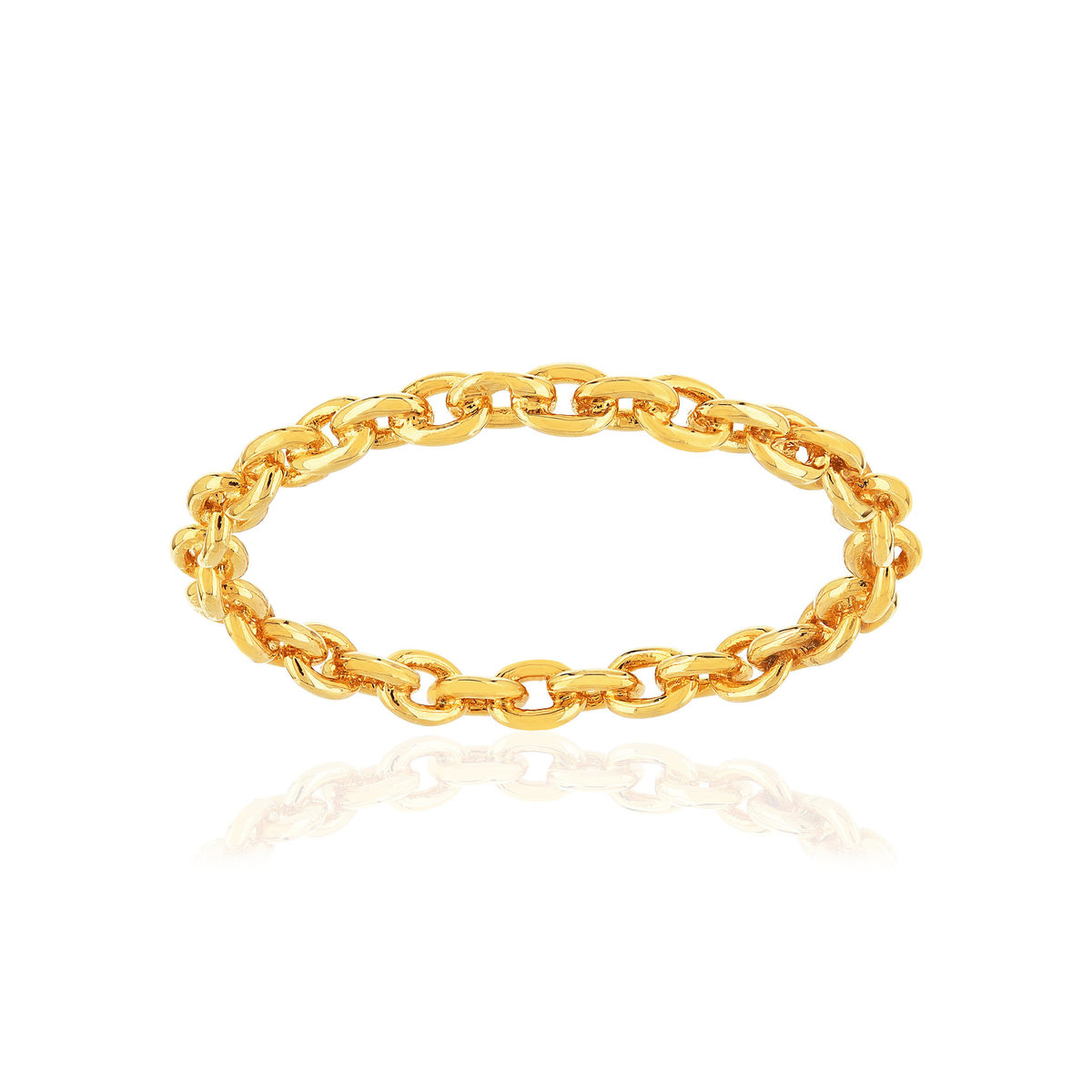 Bague plaqué or jaune motif maille